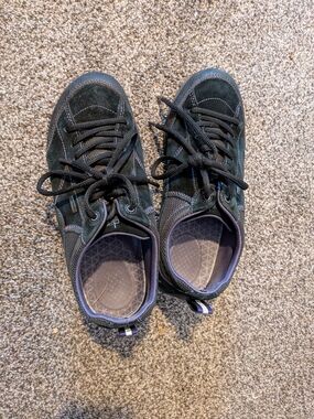 Women's Dansko Lace-Up Suede Sneakers in Black